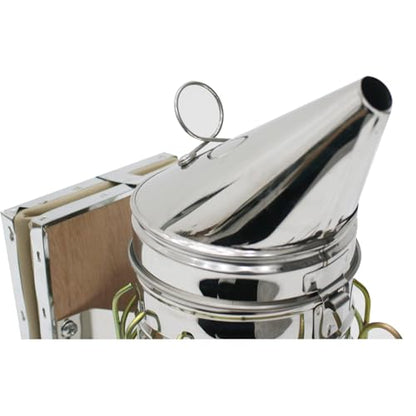 Leather +Smoker Stainless Steel w/Heat Shield Beekeeping Equipment,Bee Hive Smoker (304)