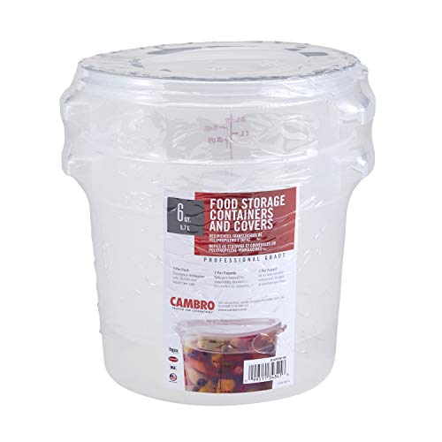 Cambro RFS6PPSW2190 6-Quart Round Food-Storage Container with Lid, Set of 2 - size: 6 Quart