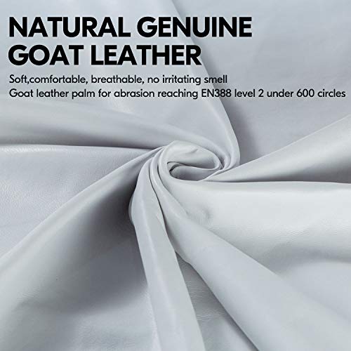 Vgo... 1-Pair Premium Genuine Goat Leather Extra-Long Cuff Thornproof Gardening Gloves (Size M, Pink White, GA1013) - color: 1 Pair - Pink White, size: Women's Medium