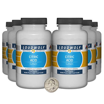 Citric Acid / 3 Pounds / 6 Bottles / 99.8% Pure USP Food Grade/Fine Powder - size: 3 Pounds in 6 Bottles