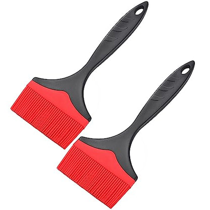 Large Silicone Basting Pastry Brush - 3.95inch Extra Wide Silicone Basting Brush for Grilling,Heat Resistant Brushes Spread Oil Butter Sauce for Cooking Baking BBQ,Dishwasher Safe,Set of 2