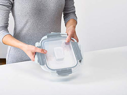 Joseph Joseph Nest Lock Plastic BPA Free Food Storage Container Set with Lockable Airtight Leakproof Lids, 10-Piece, Sky - color: Blue, size: Rectangular, style: 10pc