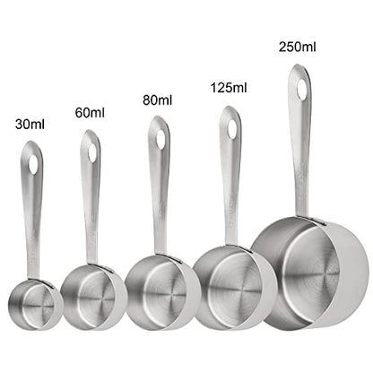 Measuring Cups and Spoons Set of 12, Stainless Steel Stackable Measuring Cups and Spoons Set With Leveler, Metal Measuring Spoons and Cups for Dry or Liquid Ingredients During Kitchen & Baking - color: B01: Siliver-5Cups+6Spoons