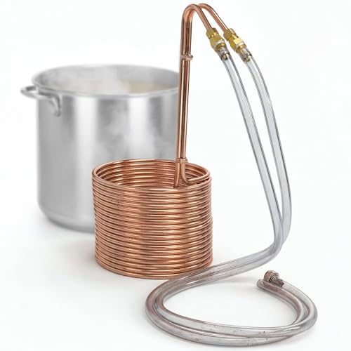Coldbreak Wort Chiller – 50 Foot Food Grade Copper Tubing Coil – Water Chiller for Ice Bath Beer Brewing – Copper Knockout Immersion Beer Chiller – Home Brewing Equipment (Made in USA) - color: Copper, size: 50 Foot