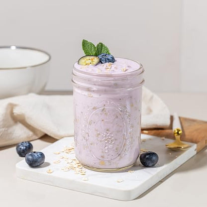 Wide Mouth Mason Jars 16 oz [2-Pack] with Airtight Lids – Glass Jars for Overnight Oats, Yogurt Parfait & Chia Pudding | BPA-Free Leak-Proof Lids - size: 16 oz