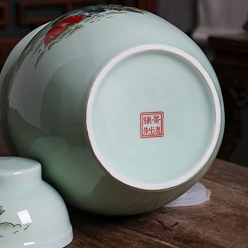 ZHOUXIAO Pickle Jar Ceramic Jar with Lid,Traditional Chinese Fermentation Kit Crock with Water Seal Airlock Lid, Fermentation Jar for Pickles,Kimchi,Sauerkraut,Kombucha Jar 7KG