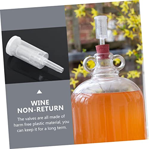 STOBAZA Plastic One-Way Valve for Home Brewing 3 Sets of Non-Return Exhaust Valves for Wine and Beer Fermentation for Kitchen Use