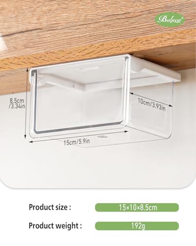BALUCA Small Clear Stackable Storage Drawers – 33° Angled Acrylic Makeup Organizer for Vanity, Undersink & Kitchen Cabinets | Multi-Purpose Plastic Storage Bins & Drawer Organizer Bins (Small) - size: Small