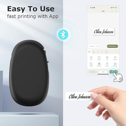 SUPVAN E10 Bluetooth Label Maker Machine with 3 Tapes, Continuous Waterproof Label, Versatile App with 35 Fonts and 1k+ Icons, Inkless Labeler for Home, Kitchen, School, Office Organization, Black - color: Black