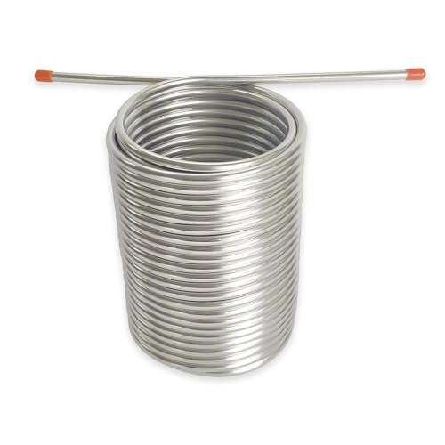 19M Wort Chiller 8mm Double Layer Stainless Steel Cooling Coil for Home and Jockey Box