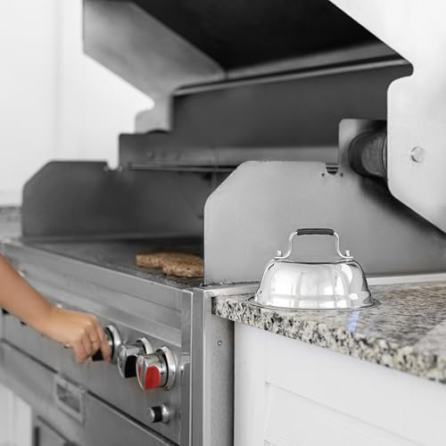 Outset Burger Cheese Melting Dome for Grill, Griddle, and Stovetop, Stainless Steel - size: 6.5" Melting Dome