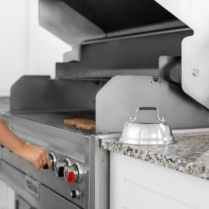 Outset Burger Cheese Melting Dome for Grill, Griddle, and Stovetop, Stainless Steel - size: 6.5" Melting Dome