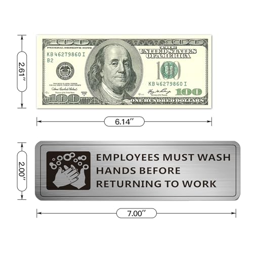 (4 PACK) Wash Rinse Sanitize Sink Labels Signs Stickers with Employees Must Wash Hands Sign, Self-adhesive Waterproof Aluminum Metal Sign for Restaurant Kitchen Sinks (7x2 inch, Brushed Nickel/Black) - color: Brushed Nickel/Black, size: 7" x 2"