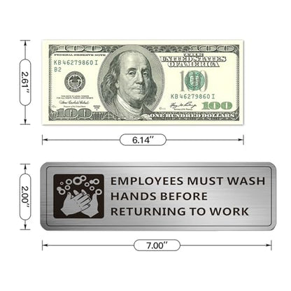 (4 PACK) Wash Rinse Sanitize Sink Labels Signs Stickers with Employees Must Wash Hands Sign, Self-adhesive Waterproof Aluminum Metal Sign for Restaurant Kitchen Sinks (7x2 inch, Brushed Nickel/Black) - color: Brushed Nickel/Black, size: 7" x 2"