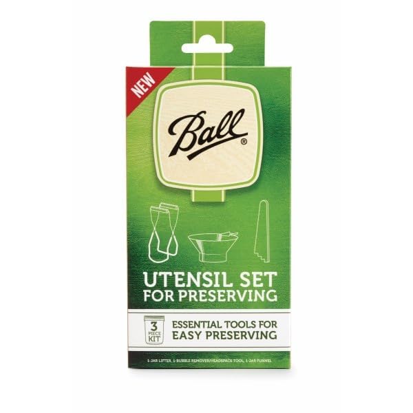 Ball Utensil Set of Jar Funnel, Jar Lifter, Bubble Remover, Black, 3-Count (Pack of 3)