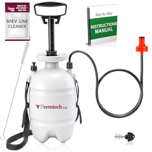 Beer Keg Line Beer Cleaning kit with 4oz Beer Line Cleaner - Hand Pump Pressurized - Easy Safe to Use Keg Cleaner - Brush Faucet Plug - With Ball Lock Keg Adapter - style: Ball Lock