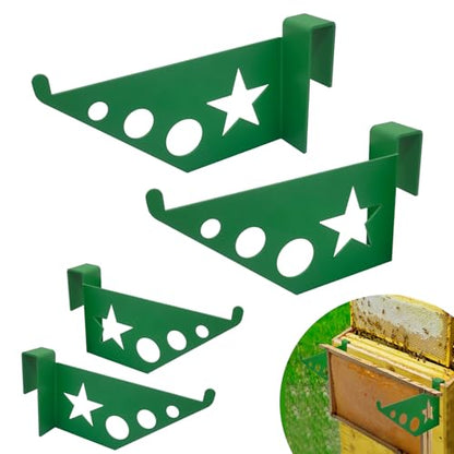 Bee Hive Stand, 4 PCS Beehive Frame Holder, Green 2-layer Painted Metal Bee Hive Frame Grip Perch, Portable Beehive Inspection Bracket Rack Supports Shelf, Beekeeping Supplies Hive Tool for Apiarist - color: Green-4pcs