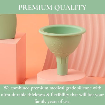 Nontoxic Silicone Funnel - Premium Food Grade - BPA & PFAS Free - Perfect for Baby Food Pouches & Breastmilk Transfer - Easy to Clean and Dishwasher Safe - Green - color: Green