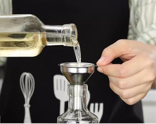 3PCS Kitchen Funnels Set,Stainless Metal Funnel for Filling Bottles - Tiny Small Medium Large for Essential Oils,Spice, Cooking,Powder,Flask，Perfume,Dry Ingredients Powde (Silver) - color: Silver