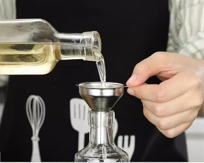 3PCS Kitchen Funnels Set,Stainless Metal Funnel for Filling Bottles - Tiny Small Medium Large for Essential Oils,Spice, Cooking,Powder,Flask，Perfume,Dry Ingredients Powde (Silver) - color: Silver