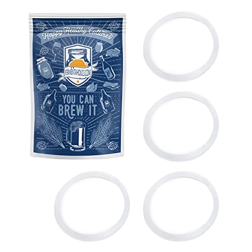 Fermentaholics Silicone Gasket For Standard 110 MM Gallon Lid – Airtight Seal For Storage and Fermentation 4pk