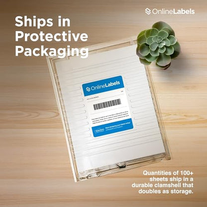 2" Round Labels - Permanent Adhesive, White Matte - Great for Candle and Jar Lids, Products, Favor Labels - Pack of 10,000 Circle Stickers, 500 Sheets - Inkjet/Laser Printers, OL5375WX, OnlineLabels - size: 500 Sheet Pack