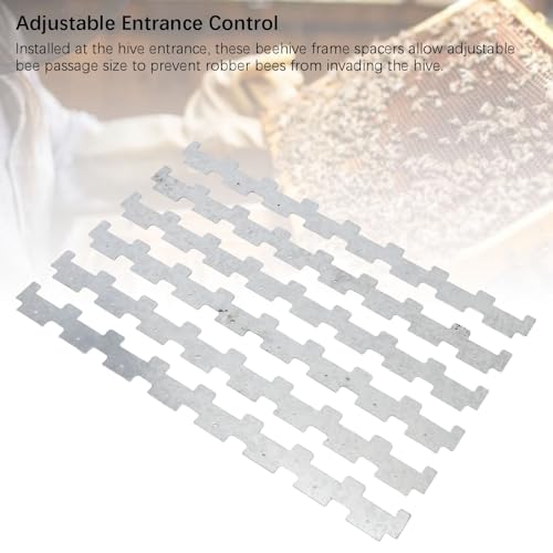 Tyenaza 10PCS Beehive Frame Spacers, Stainless Steel Nest Frame Card Strip Bee Box Spacing Tool for Beekeeping