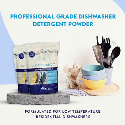 Dishwasher Powder Detergent with Phosphate, Best Dishwasher Detergent for Spotless Dishes in Hard Water, Soak, Wash & Rinse, Residue-Free for Sparkling Dishes, 3.75 lbs - Pack of 2 - size: 61.73 Ounce (Pack of 2)