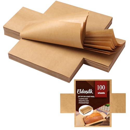 Unbleached Parchment Paper Loaf Pan Liner - Precut 9''x5'' Non-Stick, Fits 8.5''x4.5''/10''x5'' Loaf Pans, Heat-Resistant 430°F BPA-Free Food-Safe for Bread Baking (100 Pcs) - size: 100 Pcs Paper
