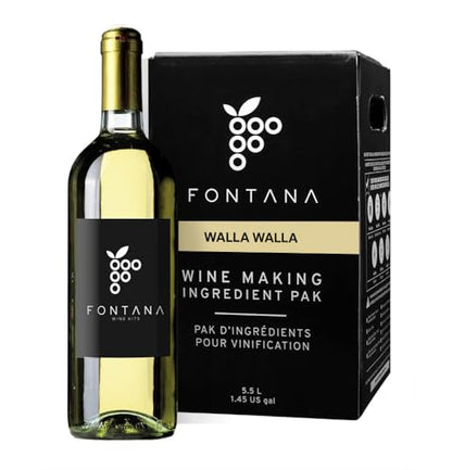 Fontana Washington State Walla Walla Wine Kit | DIY Ingredient Kit - 6 Gallons | Premium Ingredients | Makes 30 Bottles