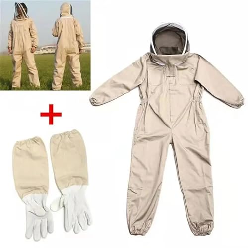 Beekeeping Suit Professional Protective Clothing Beekeeping Protective Equipment Apicultura Clothes Beekeeper Costume Veil Hood Hat Anti-Bee (Protective Gloves XX)