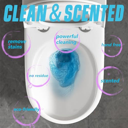 Toilet Bowl Cleaner Tablets, Automatic Toilet Tank Cleaner Tablets in Bottle, Long-Lasting Powerful Cleaning, Septic Safe, Blue Water (BLUE 2 Pack) - color: BLUE 2 Pack