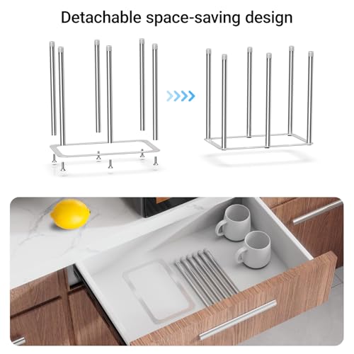 Water Bottle Drying Rack,Stainless Steel Bottle Rack Dryer, Plastic Bag Drying Rack, Dry Rack for Bottles,Space Saving Countertop Rack for Glass,Cups, Mugs,Mason Jars and Sports Bottles