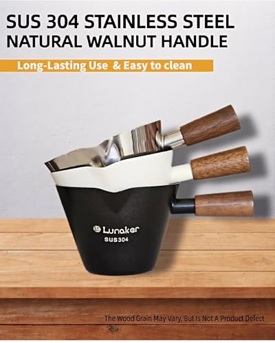 Espresso Shot Cups- 4oz Double Spouts Espresso Measuring Cups with Wooden Handle - Coffee Bar Accessories, Black - color: Black