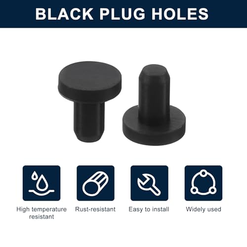 uxcell 32 Pieces Black Rubber Stopper, 3.3mm Plug Holes for 3mm/0.12" Hole - size: 3 mm