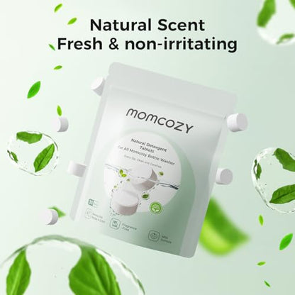 Momcozy Official Natural Detergent Tablets for Baby Bottle Washer, Powerful Plant-Based Formula, Safe & Residue-Free Washing Block, 120 Tablets