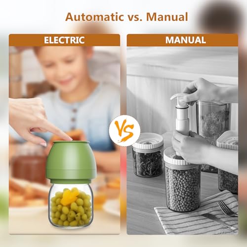 Mason Jar Vacuum Sealer for Regular and Wide Mouth Jars, Green - color: Green