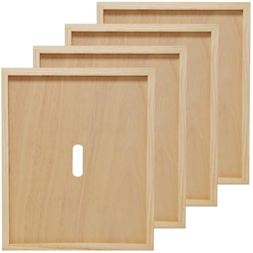 4 Pack Beehive Inner Cover 10 Frame, Natural Wood Inner Cover for Langstroth Bee Hive Insulation Ventilation