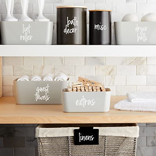 Talented Kitchen Laundry Room Organization Labels - 141 Preprinted White Script Clear Vinyl, Water-Resistant - Sticker Labels for Jars & Food Containers - Pantry, Bathroom & Linen Closet - color: White Text on Clear Label