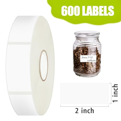 600 Blank Removable Freezer Labels with Perforation Line for Easy Distribution and Use. Waterproof and Oil-Resistant, Suitable for Food Containers, Jars, and Kitchen Organization.(1 "x 2") - size: 600 Pcs - 1 "x 2"