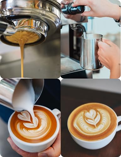 Milk Frothing Pitcher, 20oz Stainless Steel Milk Frother Cup Steaming Pitcher, Cappuccino Espresso Accessories Coffee Bar Barista Tools, Metal Steamer Cup Milk Jug with Latte Art Pen, Matte Steel - color: A Silver Matte, size: 20 Ounces