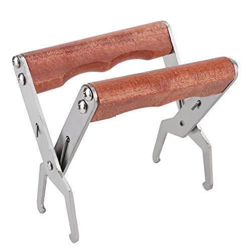 Bee Frame Clip, Stainless Steel Bee Frame Clamp with Wooden Handle Beekeeping Tools Frame Grip Holder for Beekeeper Supplies Beehive Equipment