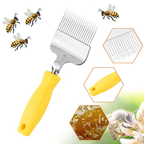Honey Uncapping Fork, Bee Comb Stainless Steel Decapping Scraper for Bee Extractor Equipment, 8.7x2.8in honey extractor hive tool beekeeping tools