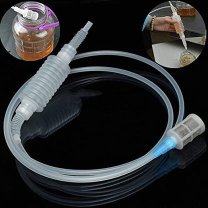 Syphon Tube for Brewing, Homemade Brew Syphon Tube Pipe Hose Wine Beer Making Tool Kit For Home Brew Wine Beer Making Siphon Filter Plastic Soft Tube - 6.6 ft/2 meters (White)