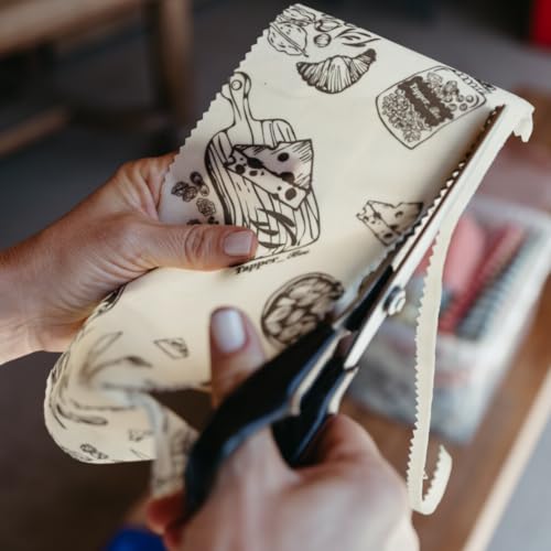 Beeswax Wrap: Sustainable Plastic-Free Storage for Snacks & Bread. Reusable, Cotton-Based & Eco-Friendly. Grey Nuts Design, 55”x13.4” Roll. - color: Gray