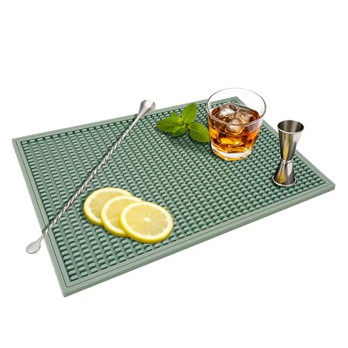 ZJWZLG Bar Mat - Premium 18"X12" Rubber Bar Mats for Countertop, Non-slip Dish Drying Pad & Bartender Mat with for Fast Drying, Ideal Bar Tools for Home Bar, Cocktail Set, And Kitchen Use(Green) - color: Green-1Pcs, size: 18" x 12"