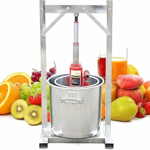 Manual Stainless Steel Fruit Wine Press, Fruit Press, Grape Crusher for Wine Making, with 2 Stainless Steel Barrels, for Outdoor, Kitchen and Home~/ - size: 12L