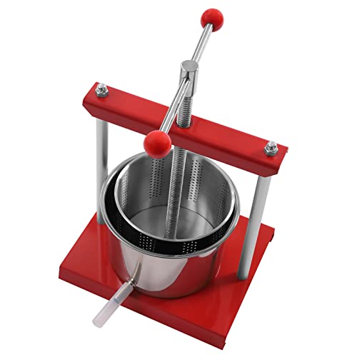 6L/1.6gal Manual Juice Press, Food Grade Stainless Steel Fruit Cheese Press Cider Apple Grape Tincture Honey Olive Oil Making Press with T-Handle for Kitchen Home Juice, Vegetable,Wine - size: 6L/1.6gal