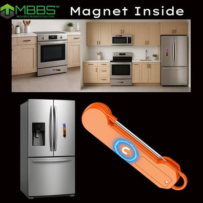 Instant Read Meat Thermometer for Cooking | Waterproof IP67 & Ultra Fast | Digital Food Thermometer for Grill, Kitchen, BBQ Smoker,(∘C/∘F Switchable) - color: Orange