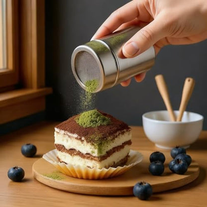 Flour Sifter stainless Steel, 3 in 1 Stainless Steel Sifter for Baking, 3 Cup Double Layer Fine Mesh Sifter, Powdered Sugar Shaker Duster Set for Baking Cakes, Pastries, Pies, Cupcakes and Desserts